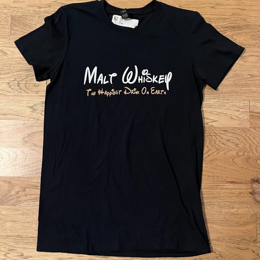 MALT WHISKEY Disney Parody Humor Short Sleeve Tee T-Shirt